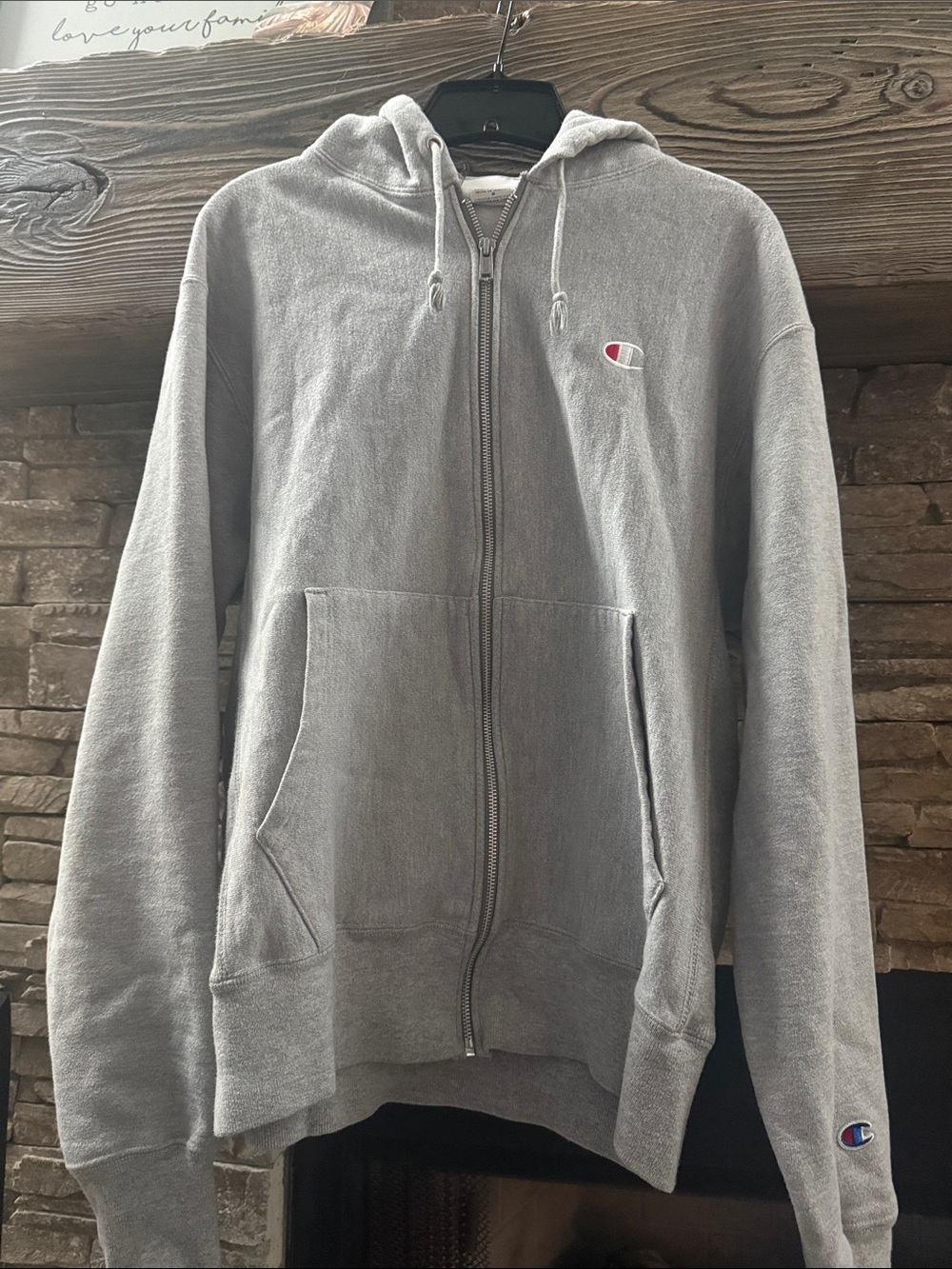 Champion Gray Full-Zip Hoodie/Jacket M